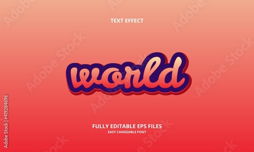 editable world text effect template used for logos and brand titles or titles © mdpz art
