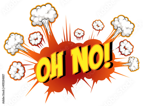 Comic speech bubble with oh no text