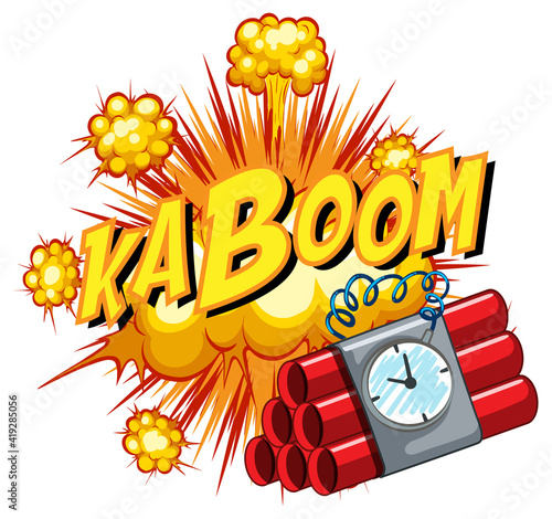Comic speech bubble with kaboom text