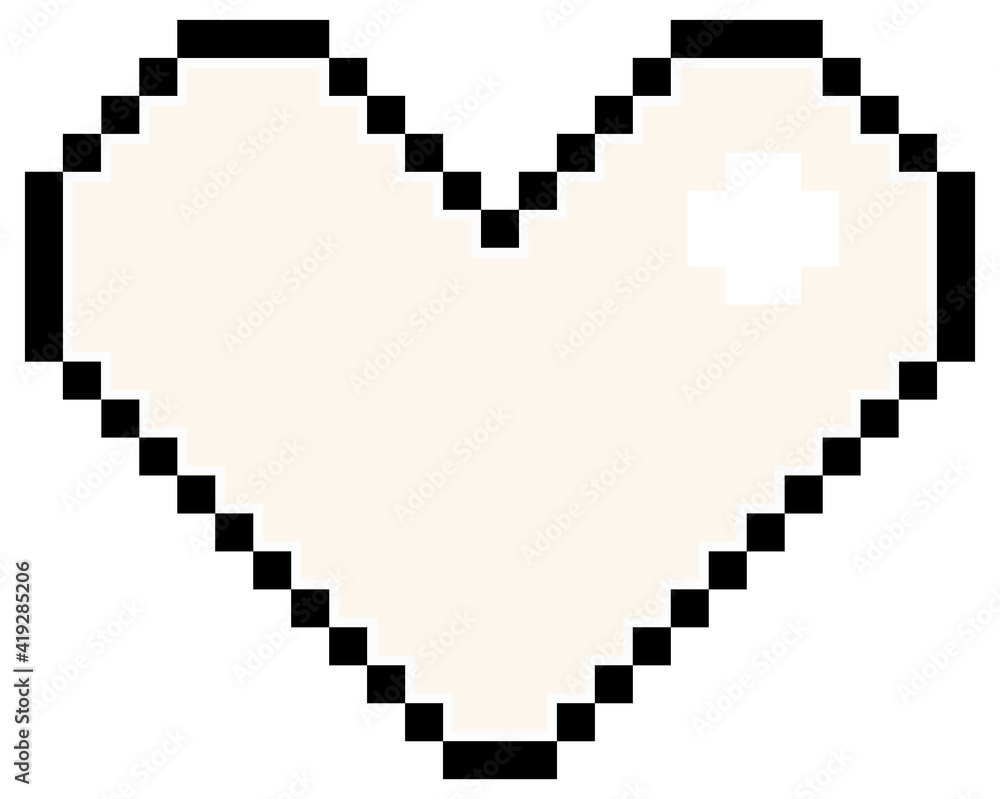 White pixel heart isolated White pixel heart isolated