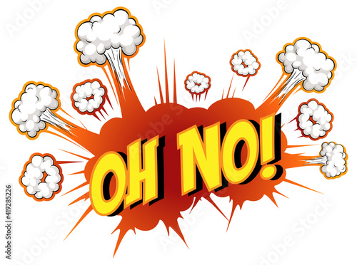 Comic speech bubble with oh no text