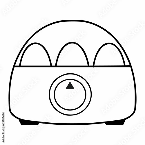 Electric egg cooker for making a delicious breakfast. Kitchen appliance for cooking eggs.