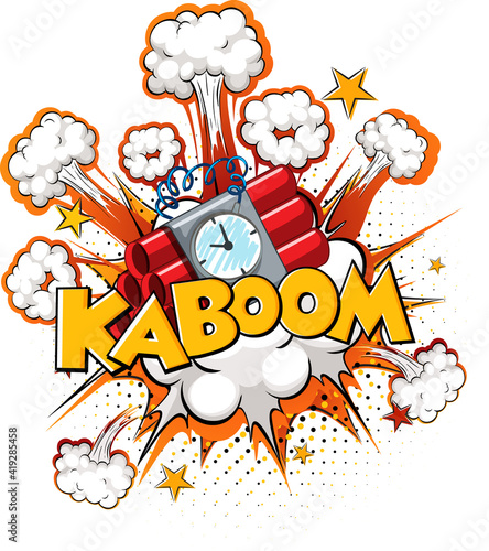 Comic speech bubble with kaboom text