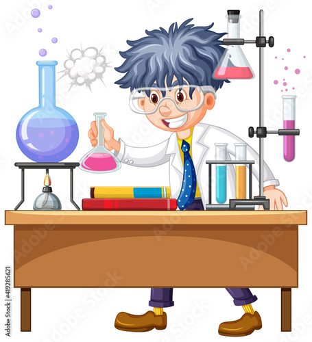 Researcher experiment in the laboratory