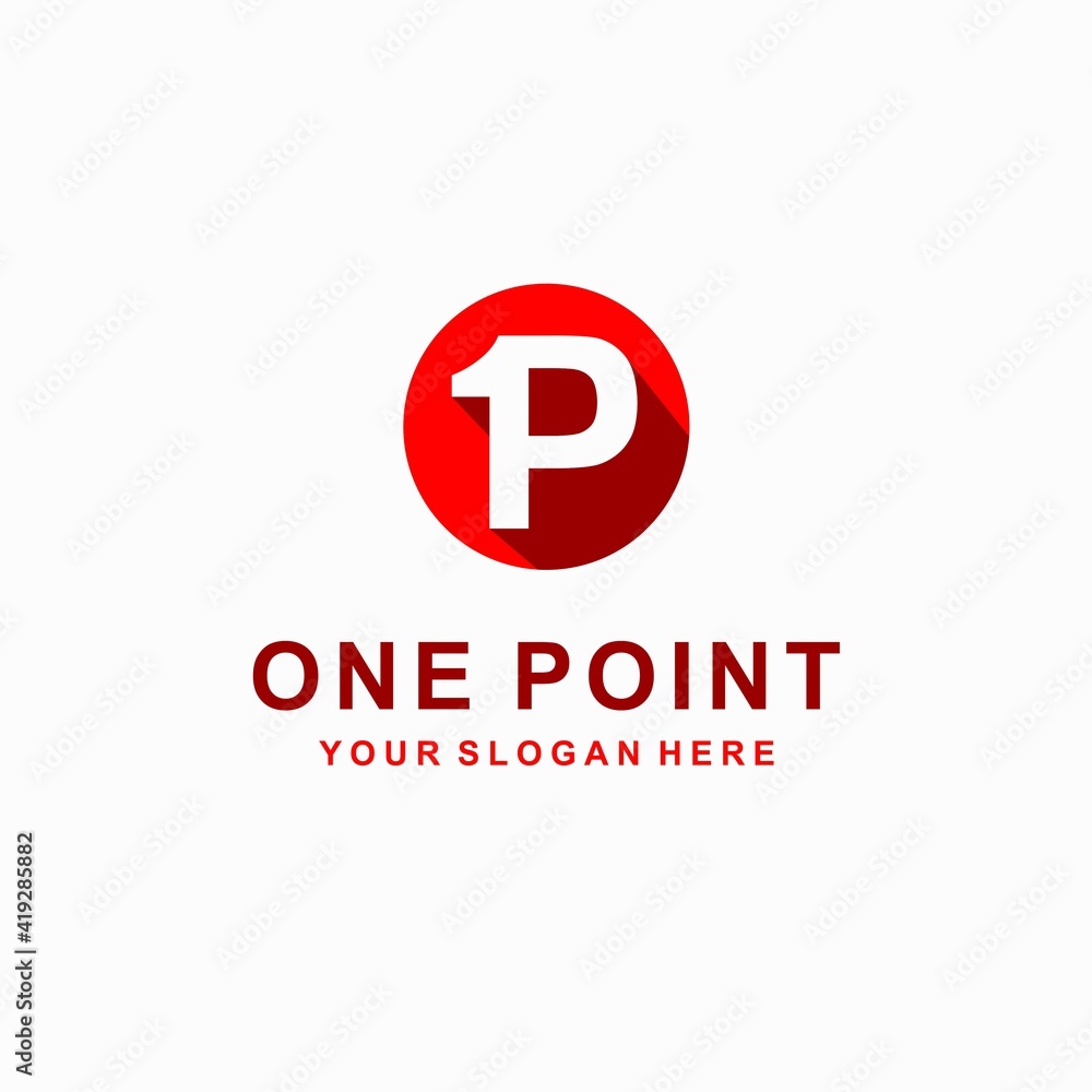 One point logo with monogram concept