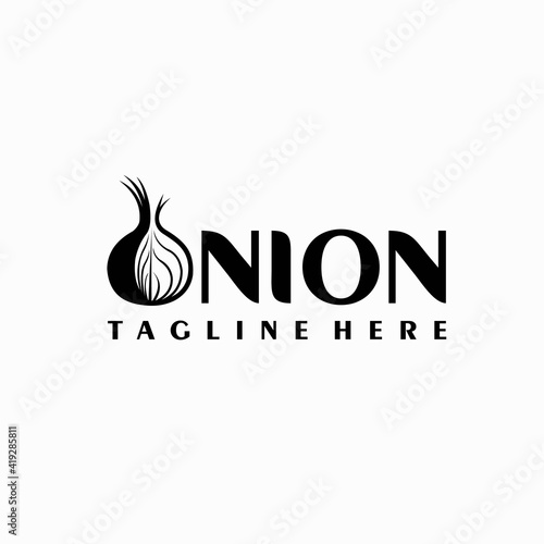 onion logo with lettering concept