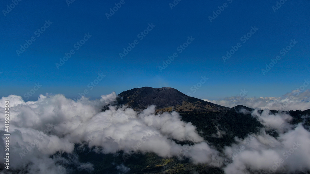 Vista aerea del volcan Turrialba, Costa Rica