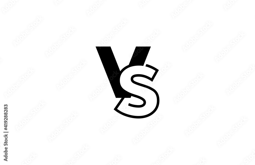 Letter VS Solid Outline Linked Logo Letter VS Solid Outline Linked Logo