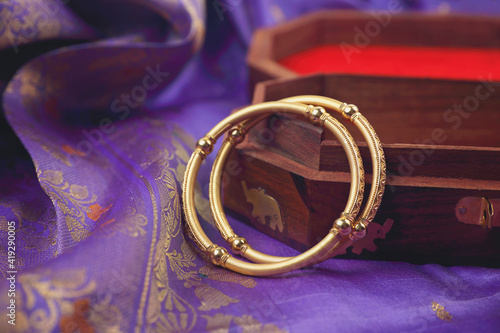 Indian traditional wedding gold Bangles 