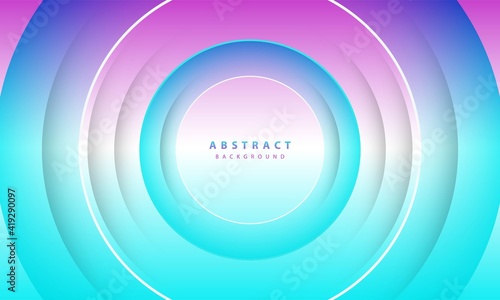 Gradient background. Abstract circle paper cut smooth color composition.