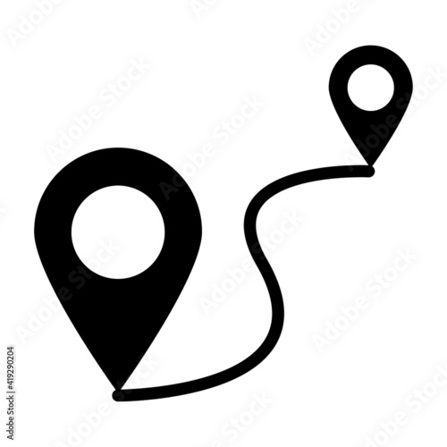 Route ,Road distance icon