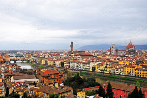 cityscape of florence with cloudy sky