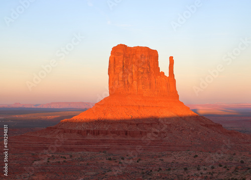 East Mitten Butte at sunset, Monument Valley, Arizona