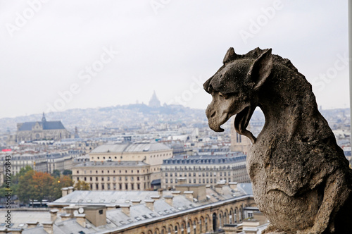 Notre Dame de Paris clock tower monster  © jung