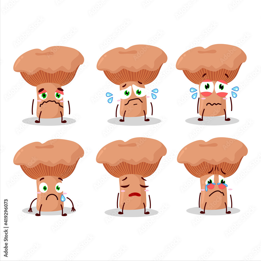 Niscalo cartoon in character with sad expression Niscalo cartoon in character with sad expression
