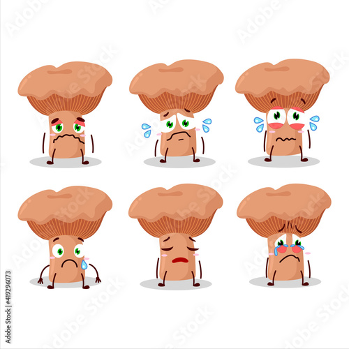 Niscalo cartoon in character with sad expression