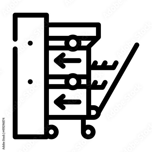 installation of household appliance dishwasher line icon vector illustration