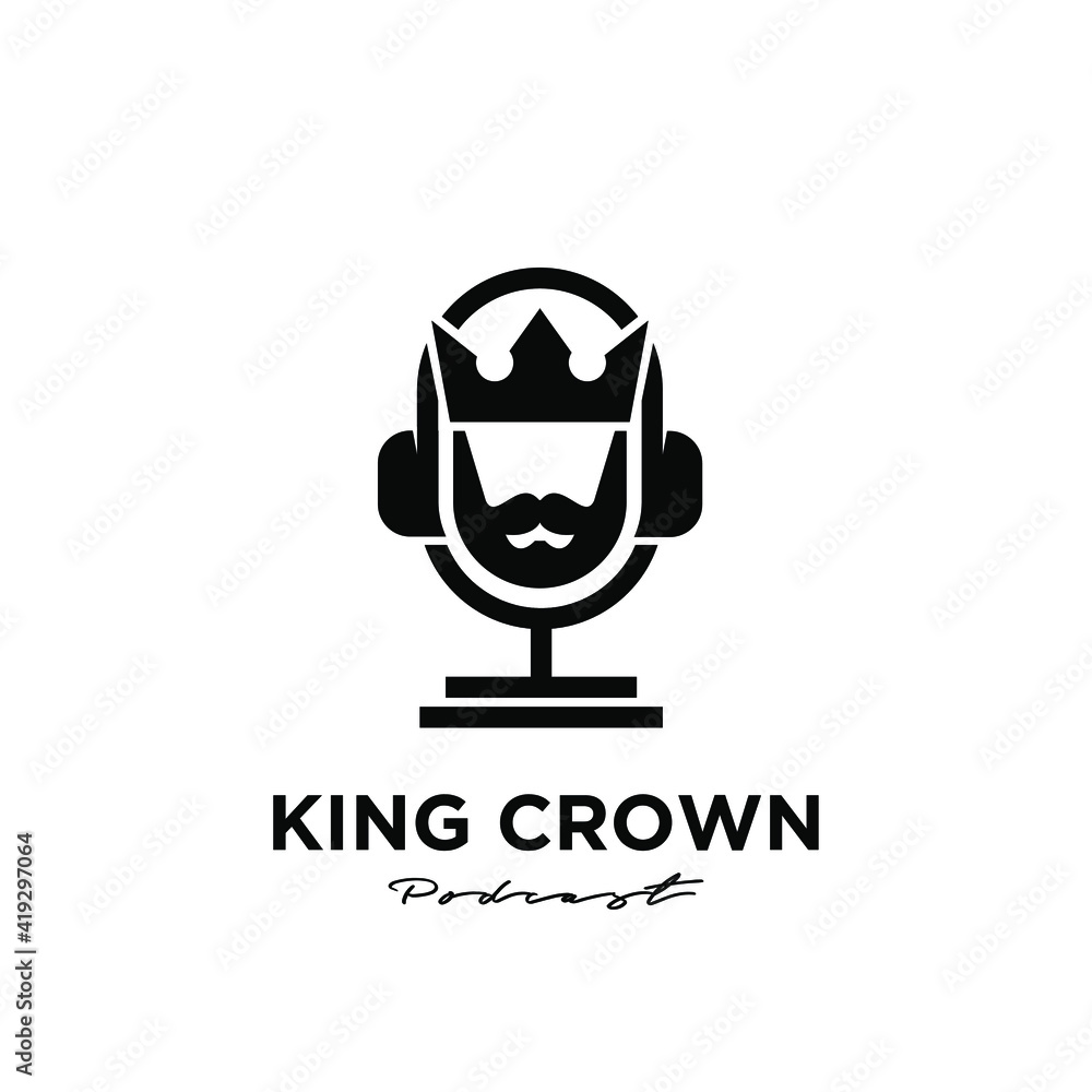 king crown knight podcast logo icon design king crown knight podcast logo icon design
