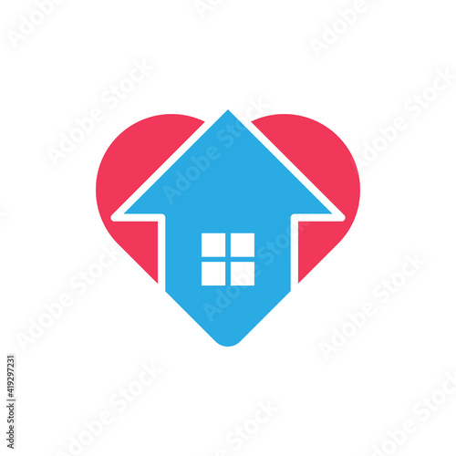 Wallpaper Mural Stay at Home Logo Icon Vector design illustration. Home with Love icon design concept. Home with heart shape icons shows messages "stay home" or "stay safe" during Corona virus (COVID-19) pandemic Torontodigital.ca