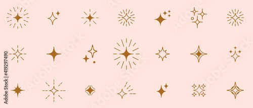 Fotografie, Obraz Stars line art icon