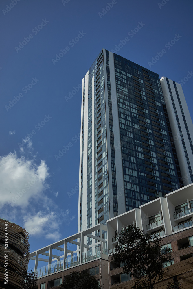 skyscrapers in downtown city