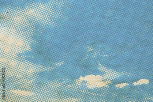 retro sky pattern on old paper photo