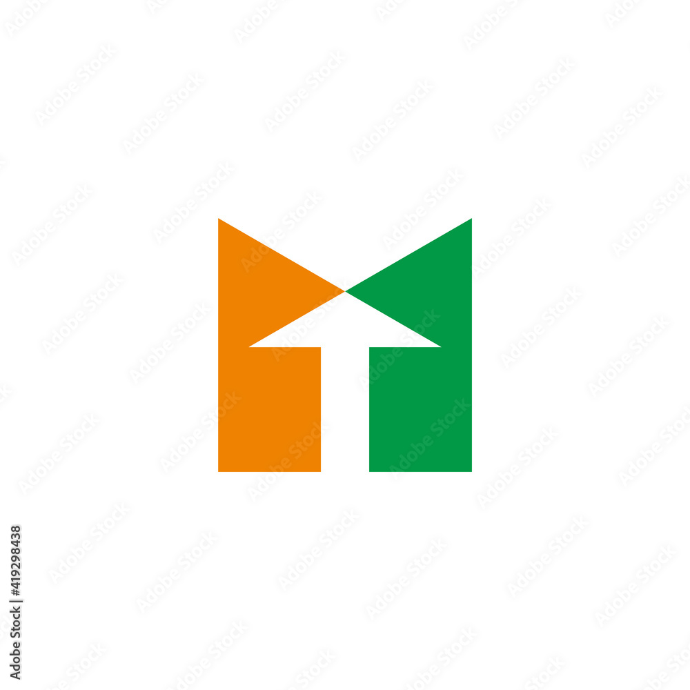 letter m swoosh arrow simple geometric colorful logo vector letter m swoosh arrow simple geometric colorful logo vector