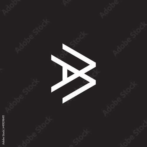 abstract letter AB simple line art geometric logo vector