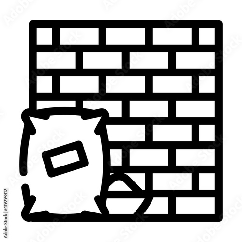 construction building line icon vector illustration line