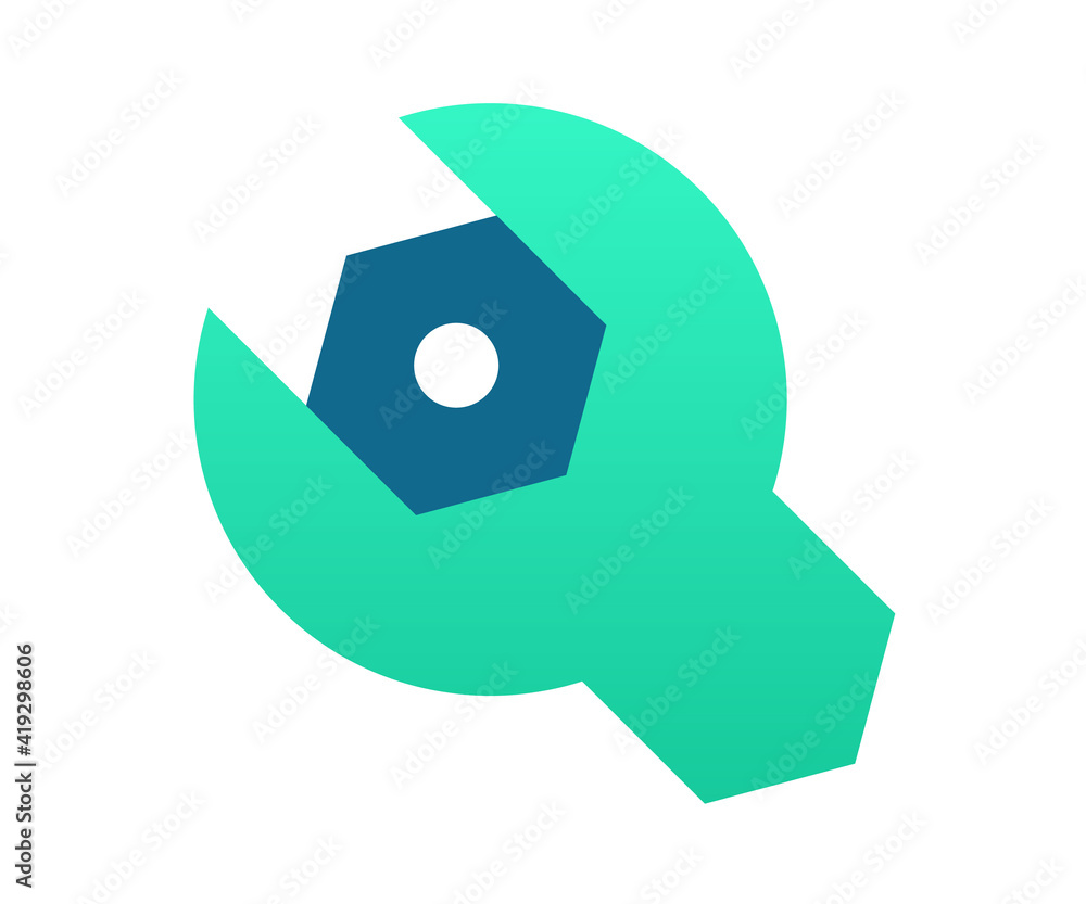 Obraz premium gear setting configuration single isolated icon with gradient style