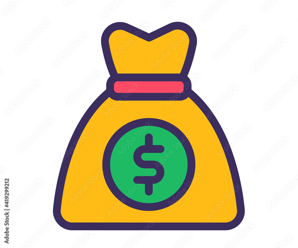 grab bag wealth treasure single isolated icon with filled line style grab bag wealth treasure single isolated icon with filled line style