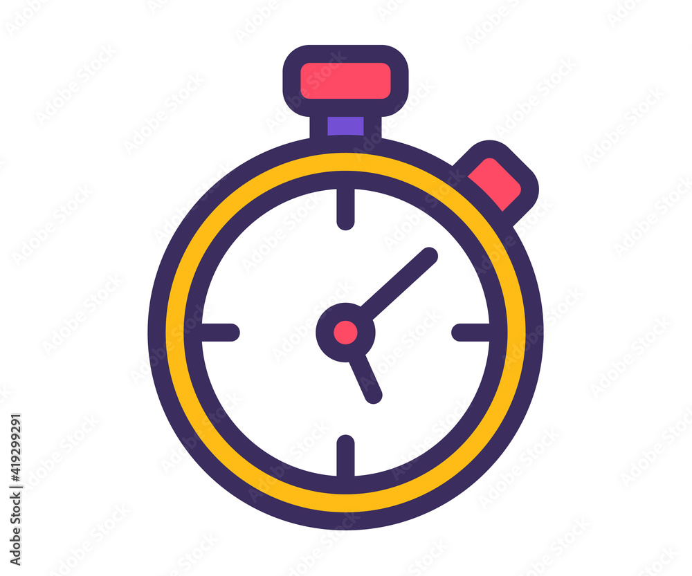 stop watch timer counter single isolated icon with filled line style stop watch timer counter single isolated icon with filled line style