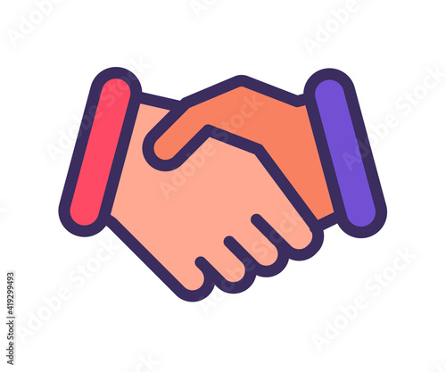 deal handshake agreement single isolated icon with filled line style