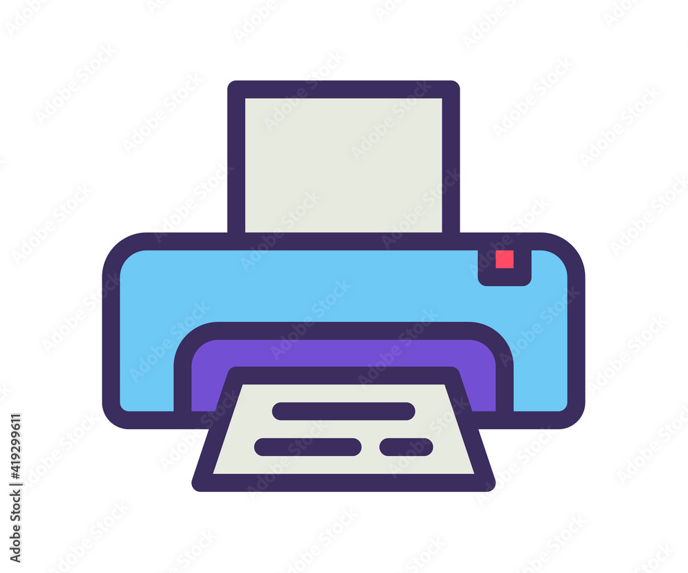 printer office print single isolated icon with filled line style printer office print single isolated icon with filled line style