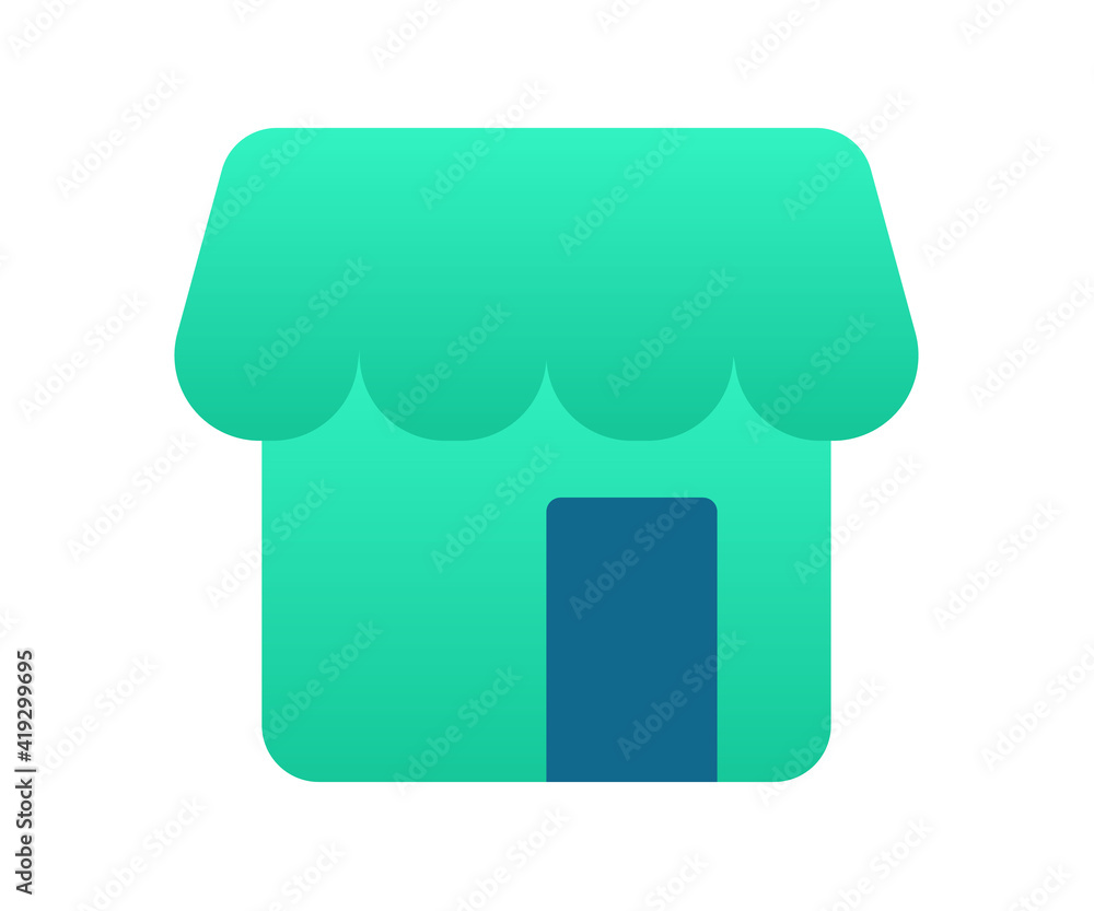 market store shop single isolated icon with gradient style market store shop single isolated icon with gradient style