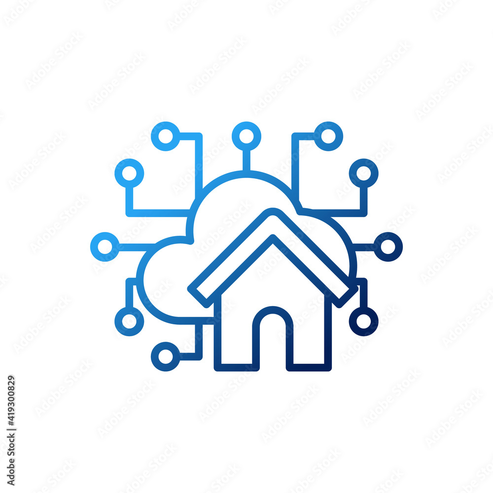 Smart Home Connection Icon Logo Vector design illustration. Smart home logo icon with wireless connection concept. Trendy Smart House vector icon flat design for website, symbol, logo, sign, app, UI Smart Home Connection Icon Logo Vector design illustration. Smart home logo icon with wireless connection concept. Trendy Smart House vector icon flat design for website, symbol, logo, sign, app, UI