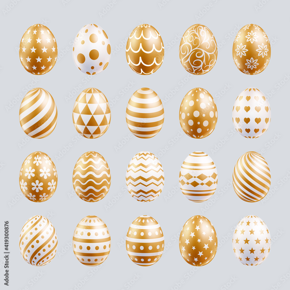 Fototapeta premium easter eggs gold color