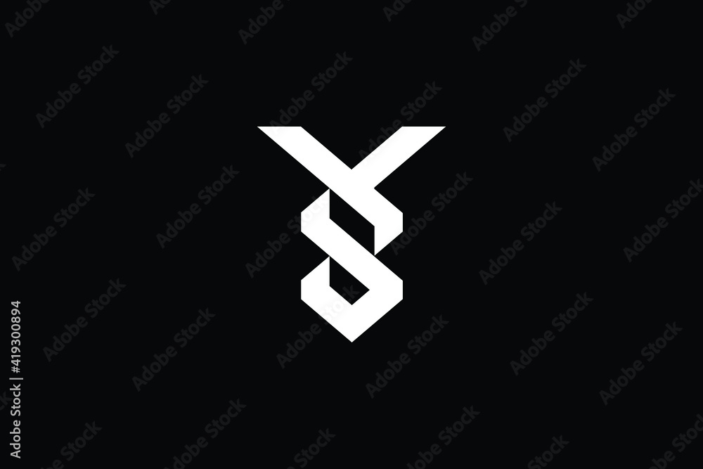 YS logo letter design on luxury background. SY logo monogram initials letter concept. YS icon logo design. SY elegant and Professional letter icon design on black background. Y S SY YS - obrazy, fototapety, plakaty 
