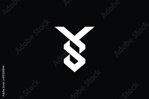 YS logo letter design on luxury background. SY logo monogram initials letter concept. YS icon logo design. SY elegant and Professional letter icon design on black background. Y S SY YS