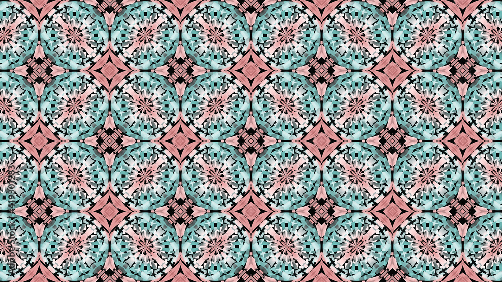 Colored African fabric - Seamless pattern, illustration Colored African fabric - Seamless pattern, illustration