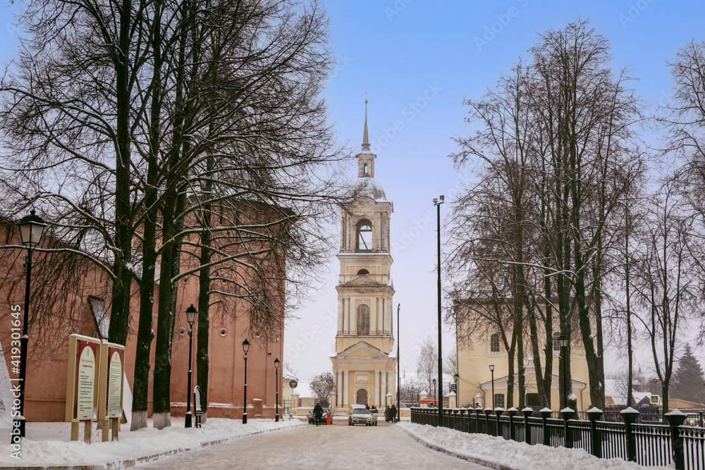 Winter city, Smolenskaya Church. Suzdal, Vladimir region