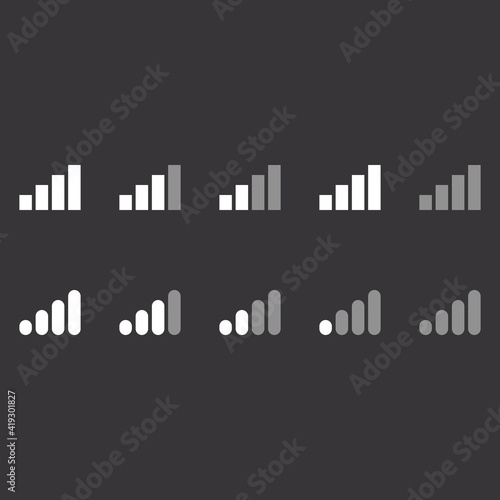 signal vector icon set on grey background