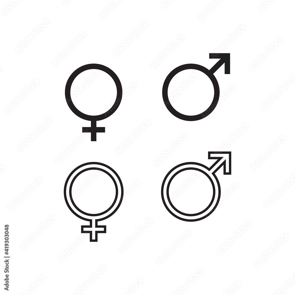 Gender Icon in trendy flat style Gender Icon in trendy flat style