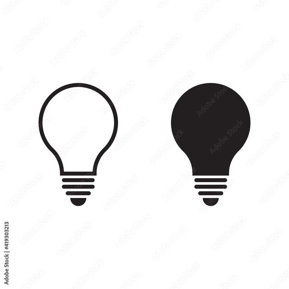 Bulb icon on white background. Vector illustration. Bulb icon on white background. Vector illustration.