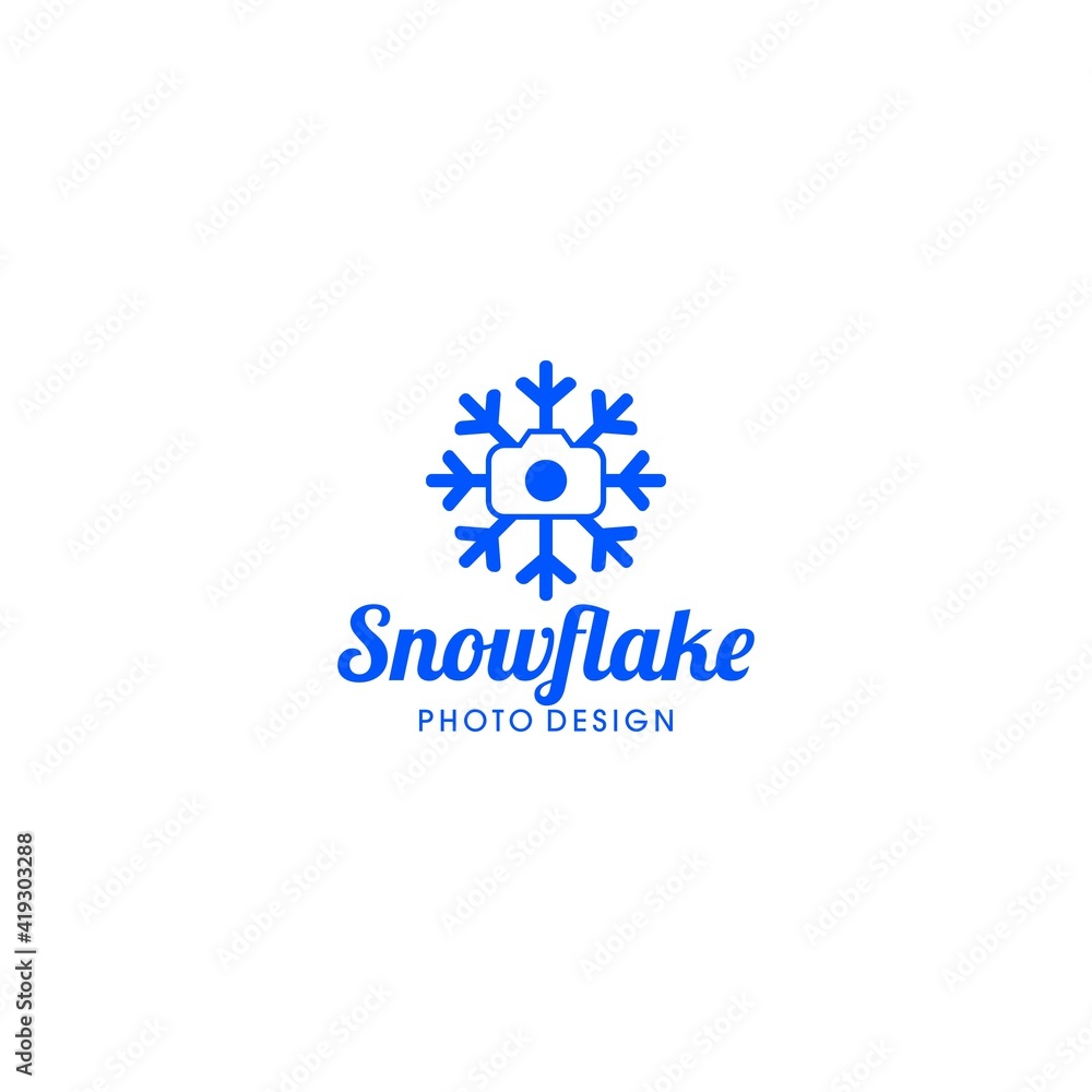 Snowflake Photography Logo Design Vector Snowflake Photography Logo Design Vector