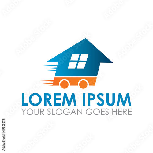 delivery vector , home moving logo
