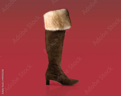 Fashionable women boots for all seasons. Studio shoot