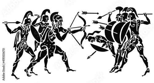 Background in the Greek style.