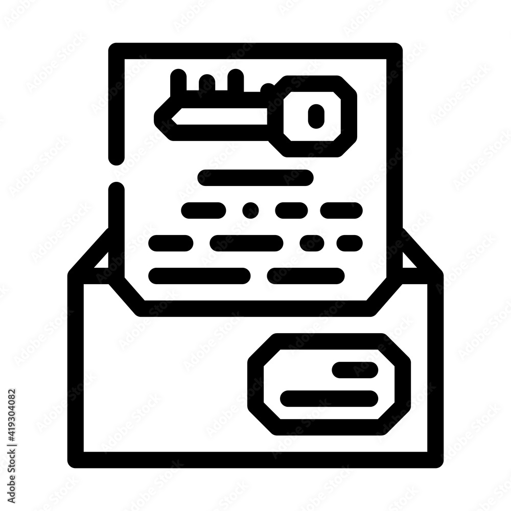 digital encryption key line icon vector illustration digital encryption key line icon vector illustration