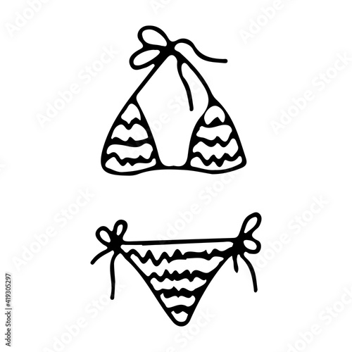 Bikini swimsuit with zigzag print